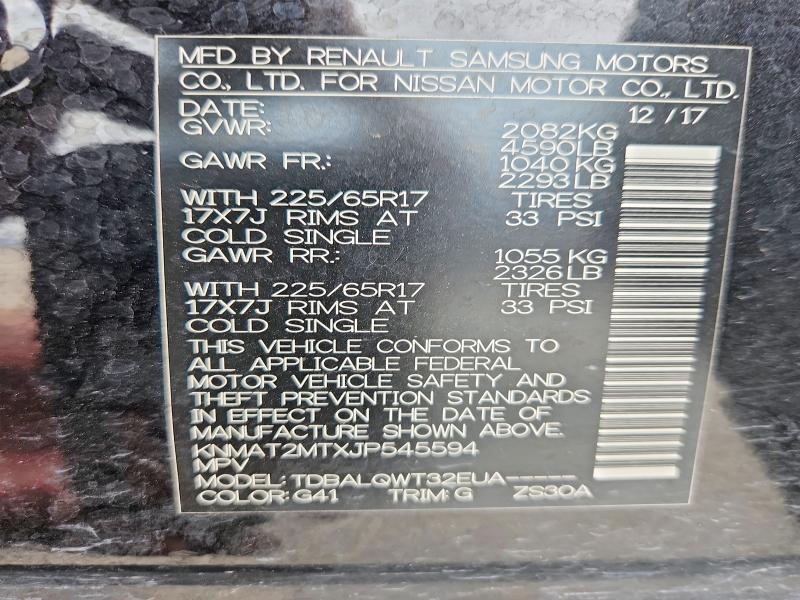 2018 Nissan Rogue მანქანა იყიდება აუქციონზე, vin: KNMAT2MTXJP545594, აუქციონის ნომერი: 52325046