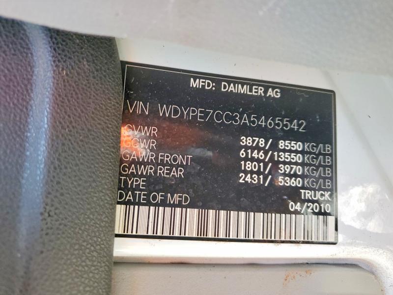 Продаж на аукціоні авто 2010 Freightliner Sprinter, vin: WDYPE7CC3A5465542, номер лоту: 54412936