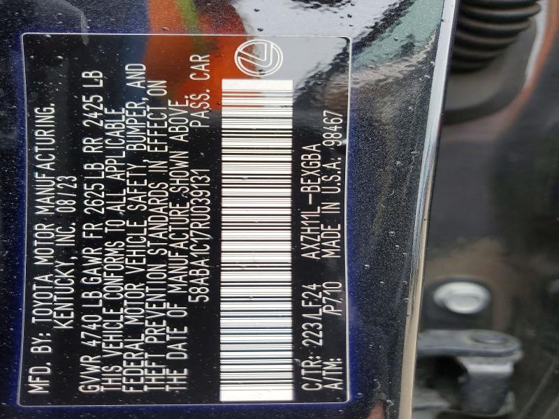 Продажа на аукционе авто 2024 Lexus Es, vin: 58ABA1C17RU039131, номер лота: 50285806
