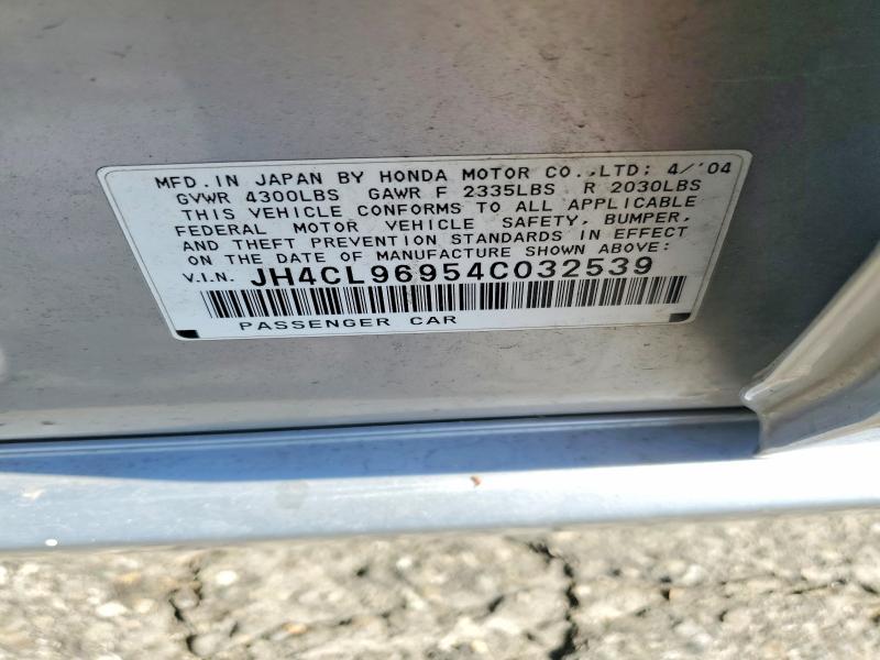 2004 Acura Tsx მანქანა იყიდება აუქციონზე, vin: JH4CL96954C032539, აუქციონის ნომერი: 52065126