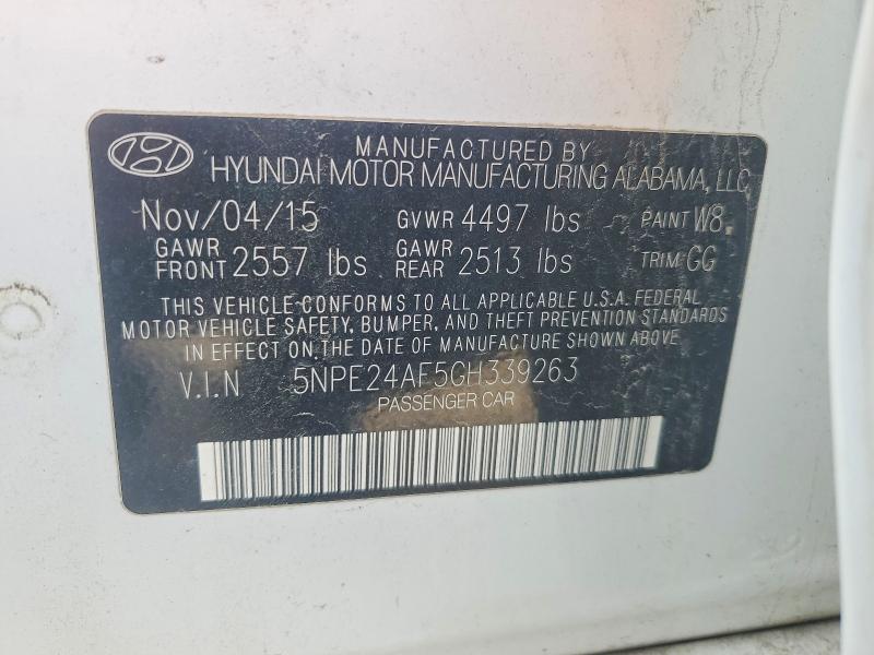 Aukcja sprzedaży 2016 Hyundai Sonata, vin: 5NPE24AF5GH339263, numer aukcji: 52141796