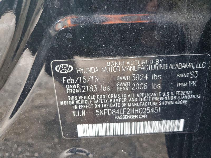 2017 Hyundai Elantra მანქანა იყიდება აუქციონზე, vin: 5NPD84LF2HH025451, აუქციონის ნომერი: 54433106
