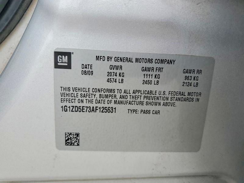 2010 Chevrolet Malibu მანქანა იყიდება აუქციონზე, vin: 1G1ZD5E73AF125631, აუქციონის ნომერი: 54860086