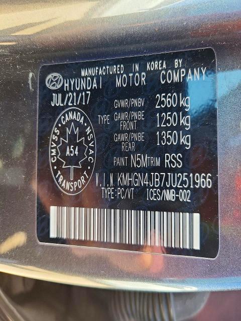 2018 Genesis G80 მანქანა იყიდება აუქციონზე, vin: KMHGN4JB7JU251966, აუქციონის ნომერი: 52136946