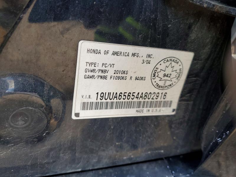 Aukcja sprzedaży 2004 Acura Tl, vin: 19UUA65654A802916, numer aukcji: 54113166