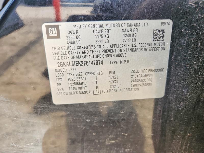 Продаж на аукціоні авто 2015 Gmc Terrain, vin: 2GKALMEK2F6147874, номер лоту: 51526416