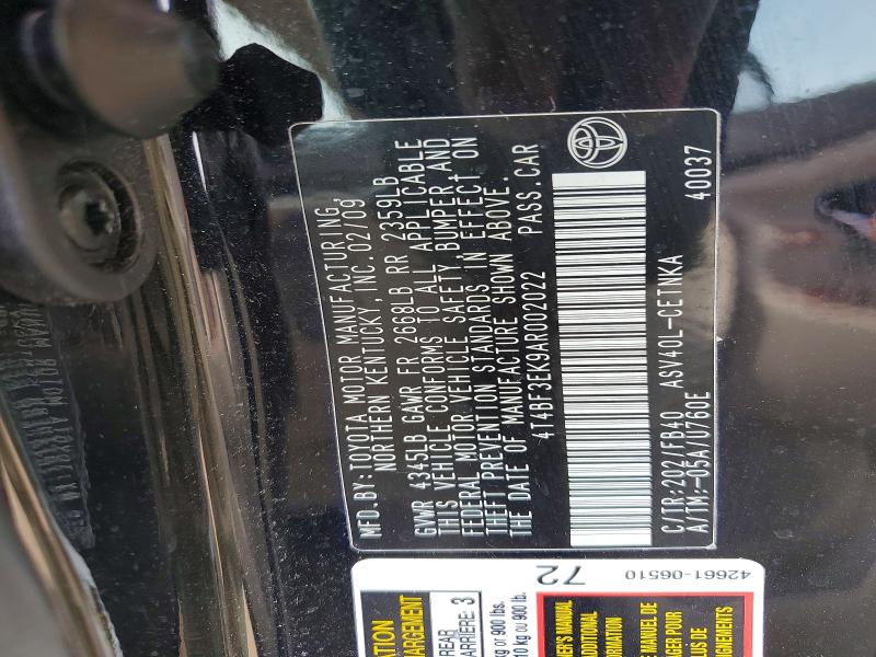 Aukcja sprzedaży 2010 Toyota Camry, vin: 4T4BF3EK9AR002022, numer aukcji: 54069216