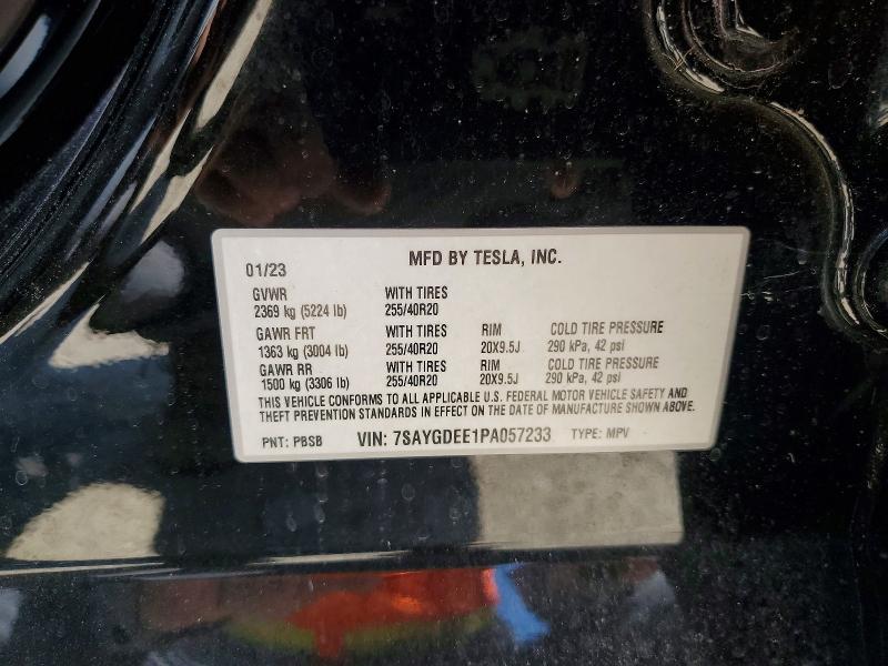 Продажа на аукционе авто 2023 Tesla Model Y, vin: 7SAYGDEE1PA057233, номер лота: 54836716