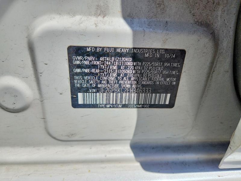 Aukcja sprzedaży 2014 Subaru Xv Crosstrek, vin: JF2GPBKC2EH346333, numer aukcji: 54729366