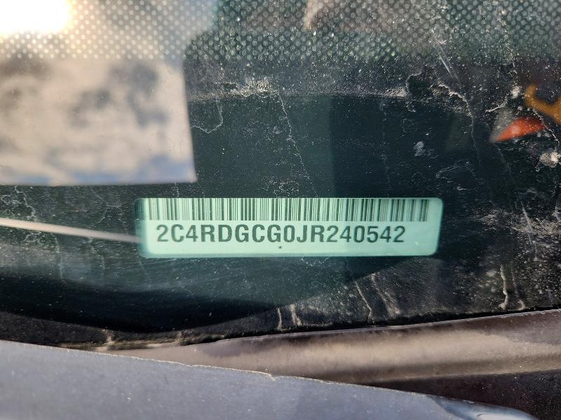 2018 Dodge Grand Caravan მანქანა იყიდება აუქციონზე, vin: 2C4RDGCG0JR240542, აუქციონის ნომერი: 53894946