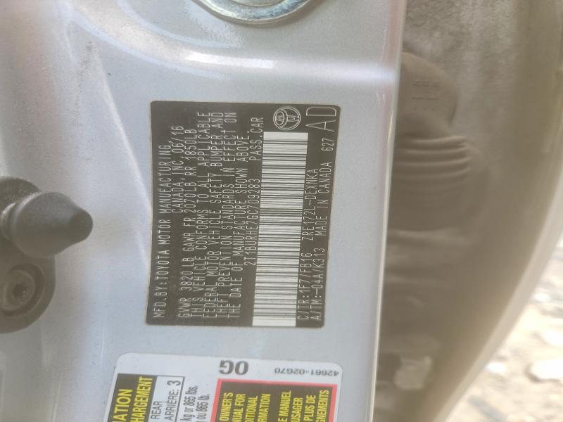 54234666 :رقم المزاد ، 2T1BURHE7GC709283 vin ، 2016 Toyota Corolla مزاد بيع