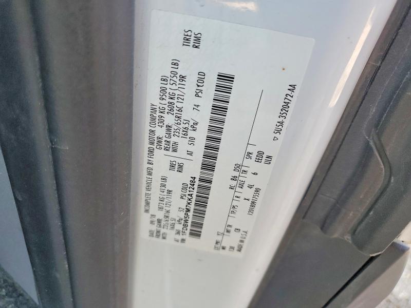 Продажа на аукционе авто 2019 Ford Transit, vin: 1FDBW5PM7KKA12484, номер лота: 53956996