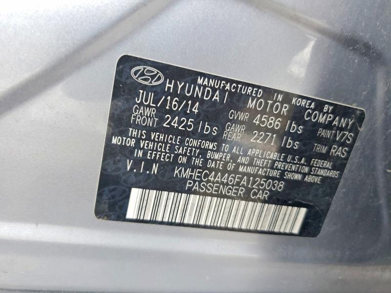 2015 Hyundai Sonata Hybrid მანქანა იყიდება აუქციონზე, vin: KMHEC4A46FA125038, აუქციონის ნომერი: 54955936