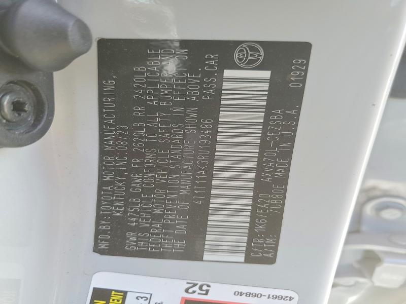 Aukcja sprzedaży 2024 Toyota Camry, vin: 4T1T11AK3RU193486, numer aukcji: 52694606