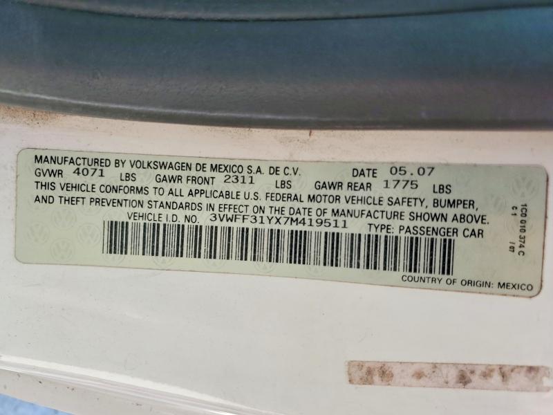 Продаж на аукціоні авто 2007 Volkswagen New Beetle, vin: 3VWFF31YX7M419511, номер лоту: 54202726