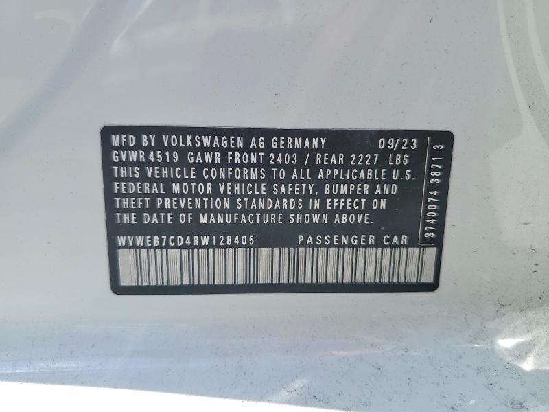 51633976 :رقم المزاد ، WVWEB7CD4RW128405 vin ، 2024 Volkswagen Golf R مزاد بيع