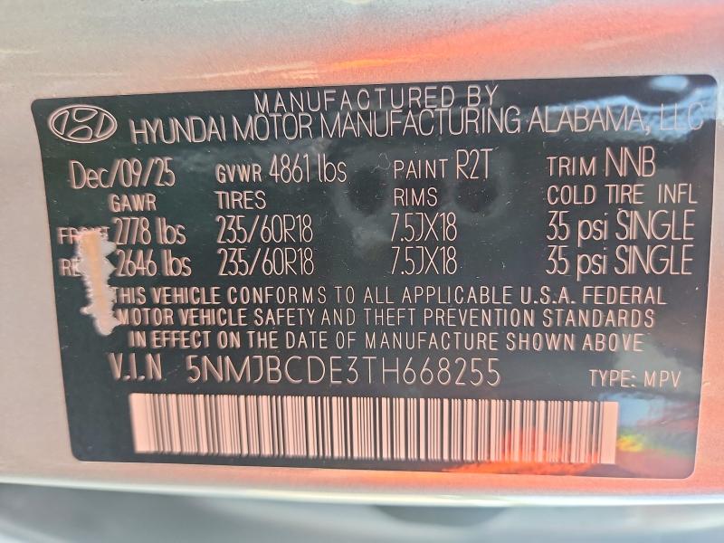 Продажа на аукционе авто 2026 Hyundai Tucson, vin: 5NMJBCDE3TH668255, номер лота: 54871656