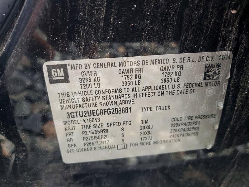 55081916 :رقم المزاد ، 3GTU2UEC8FG208881 vin ، 2015 Gmc Sierra مزاد بيع