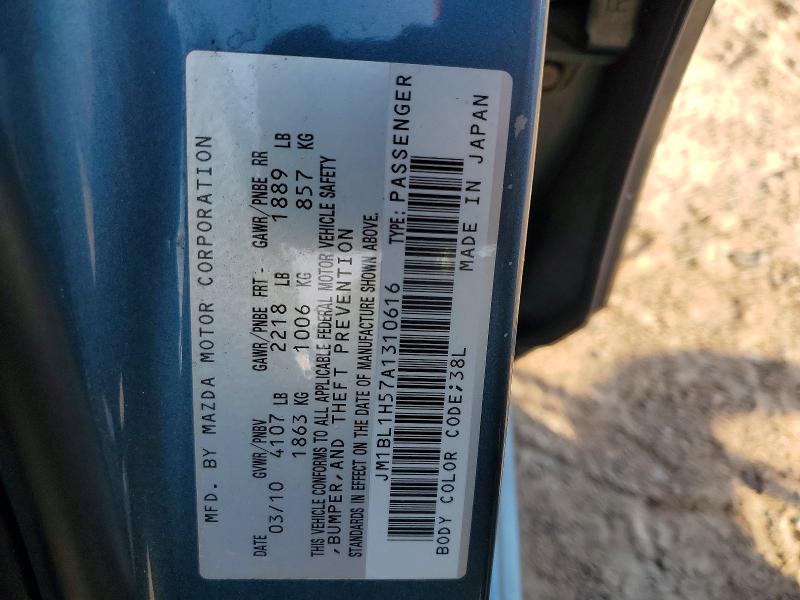 Aukcja sprzedaży 2010 Mazda 3, vin: JM1BL1H57A1310616, numer aukcji: 54345516