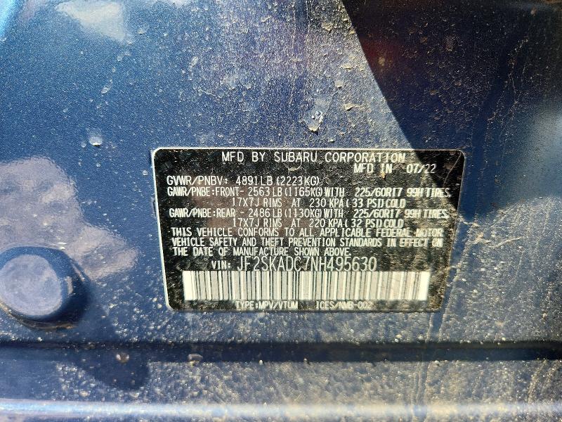 Продажа на аукционе авто 2022 Subaru Forester, vin: JF2SKADC7NH495630, номер лота: 55092736