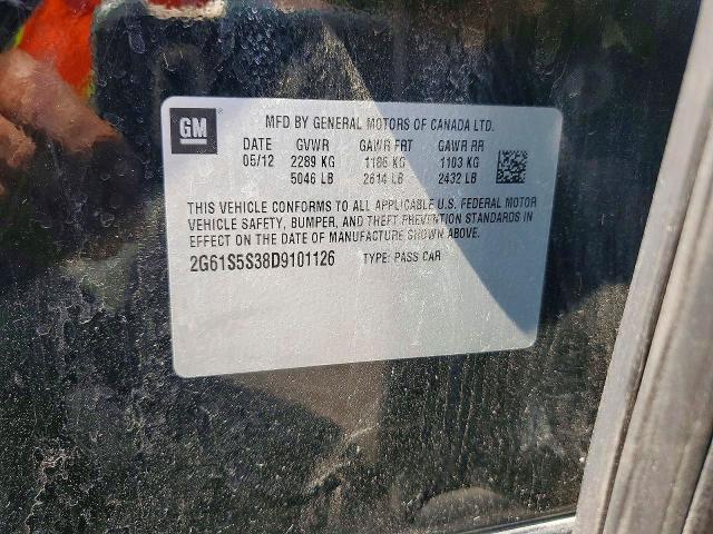 52860416 :رقم المزاد ، 2G61S5S38D9101126 vin ، 2013 Cadillac Xts مزاد بيع