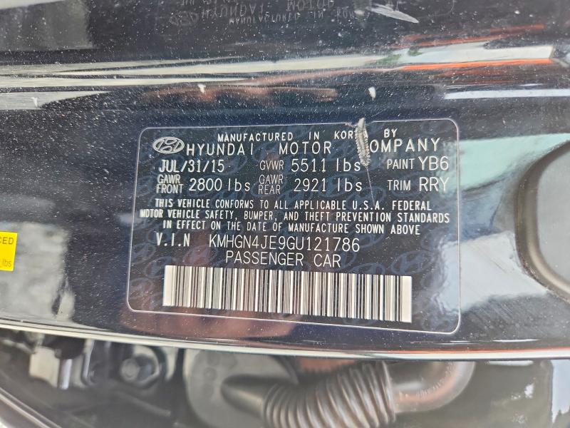 Продаж на аукціоні авто 2016 Hyundai Genesis, vin: KMHGN4JE9GU121786, номер лоту: 52000636