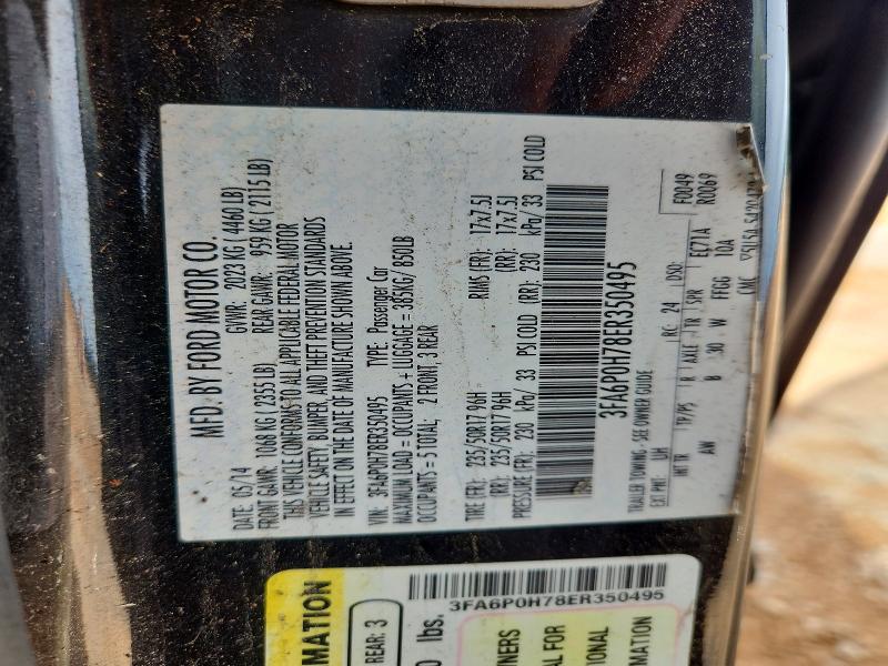 Продаж на аукціоні авто 2014 Ford Fusion, vin: 3FA6P0H78ER350495, номер лоту: 55508676