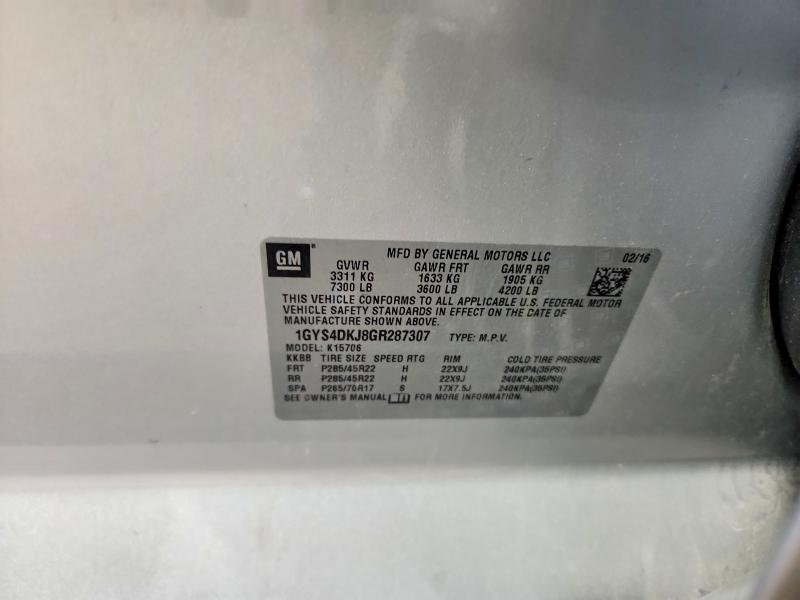 Aukcja sprzedaży 2016 Cadillac Srx, vin: 1GYS4DKJ8GR287307, numer aukcji: 52486666