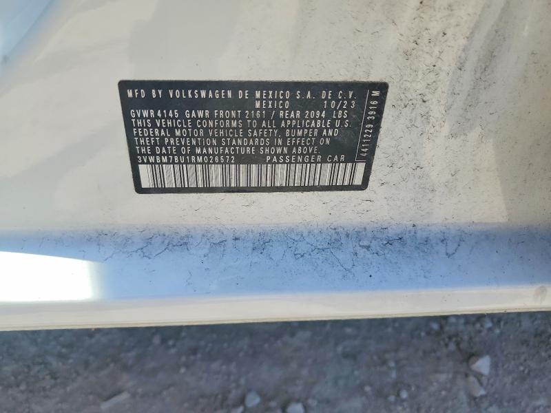 52509436 :رقم المزاد ، 3VWBM7BU1RM026572 vin ، 2024 Volkswagen Jetta مزاد بيع