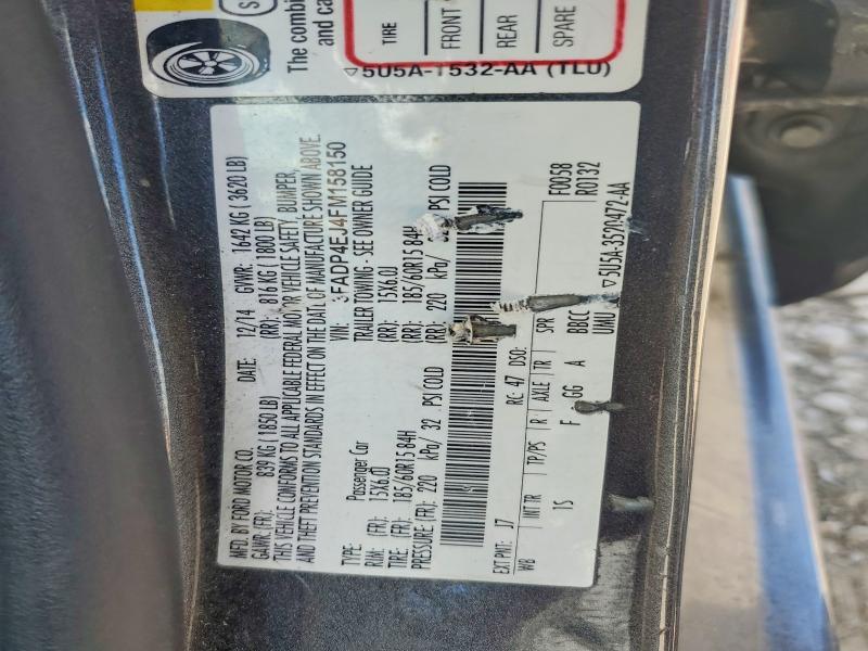 52645756 :رقم المزاد ، 3FADP4EJ4FM158150 vin ، 2015 Ford Fiesta مزاد بيع