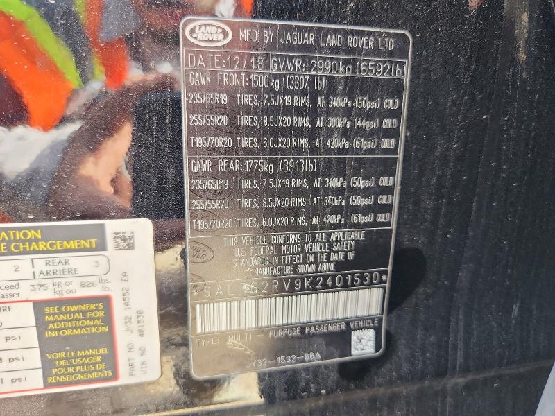 Продажа на аукционе авто 2019 Land Rover Discovery, vin: SALRG2RV9K2401530, номер лота: 53770426