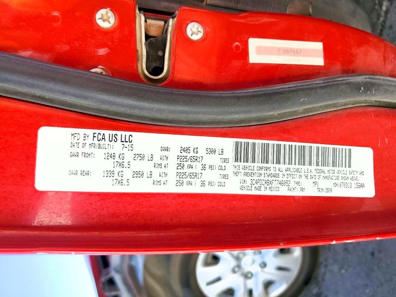 Продажа на аукционе авто 2015 Dodge Journey, vin: 3C4PDCABXFT746052, номер лота: 53050846