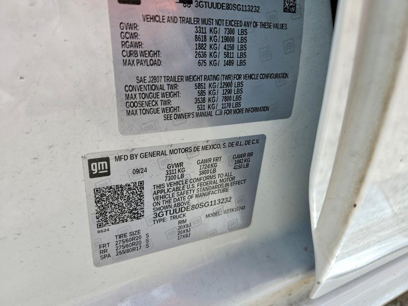 54690236 :رقم المزاد ، 3GTUUDE80SG113232 vin ، 2025 Gmc Sierra مزاد بيع