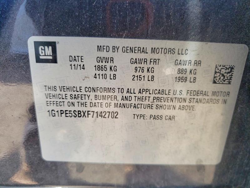 Aukcja sprzedaży 2015 Chevrolet Cruze, vin: 1G1PE5SBXF7142702, numer aukcji: 52497576