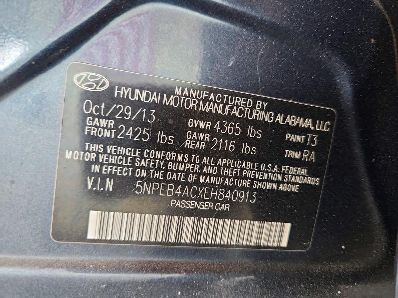 Продажа на аукционе авто 2014 Hyundai Sonata, vin: 5NPEB4ACXEH840913, номер лота: 52356686