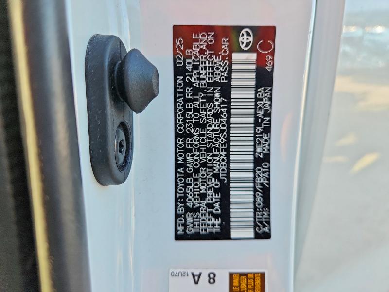 2025 Toyota Corolla Hybrid მანქანა იყიდება აუქციონზე, vin: JTDBCMFE9SJ046417, აუქციონის ნომერი: 53608516