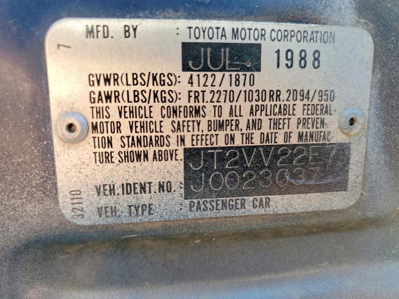Aukcja sprzedaży 1988 Toyota Camry, vin: JT2VV22E7J0023037, numer aukcji: 52192696