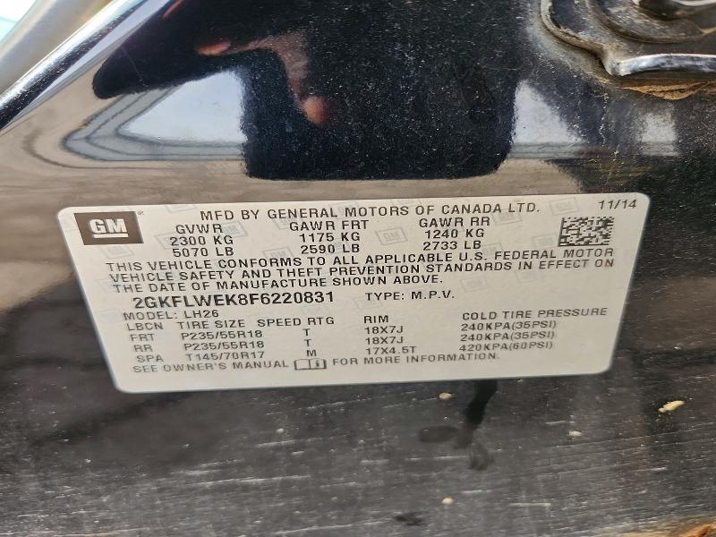 2015 Gmc Terrain მანქანა იყიდება აუქციონზე, vin: 2GKFLWEK8F6220831, აუქციონის ნომერი: 54511326