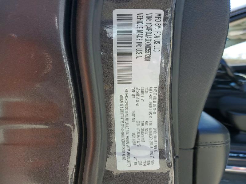 2021 Dodge Durango მანქანა იყიდება აუქციონზე, vin: 1C4RDJAGXMC557208, აუქციონის ნომერი: 52354686