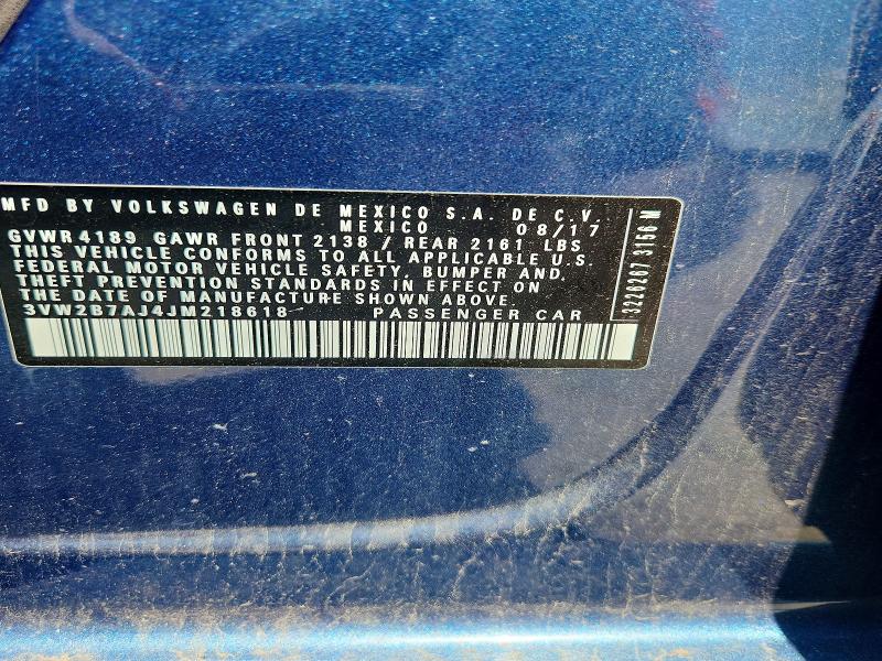 Aukcja sprzedaży 2018 Volkswagen Jetta, vin: 3VW2B7AJ4JM218618, numer aukcji: 52533856