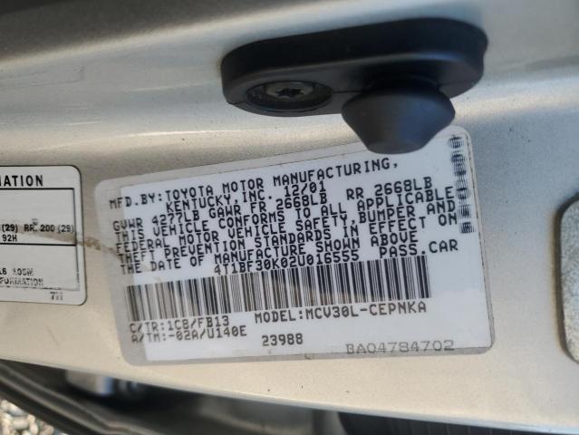 54436386 :رقم المزاد ، 4T1BF30K02U016555 vin ، 2002 Toyota Camry مزاد بيع