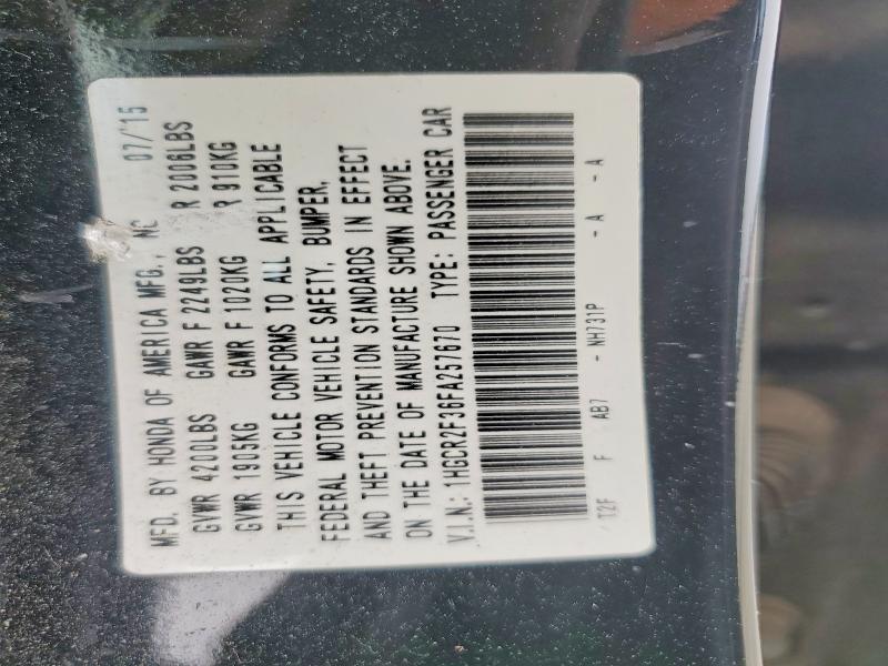 Auction sale of the 2015 Honda Accord, vin: 1HGCR2F36FA257670, lot number: 52720616
