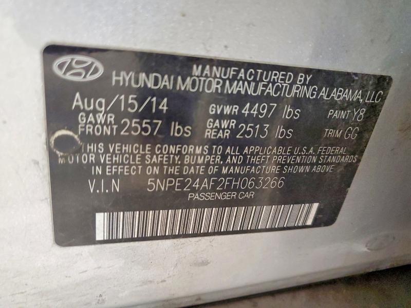 Aukcja sprzedaży 2015 Hyundai Sonata, vin: 5NPE24AF2FH063266, numer aukcji: 52082556