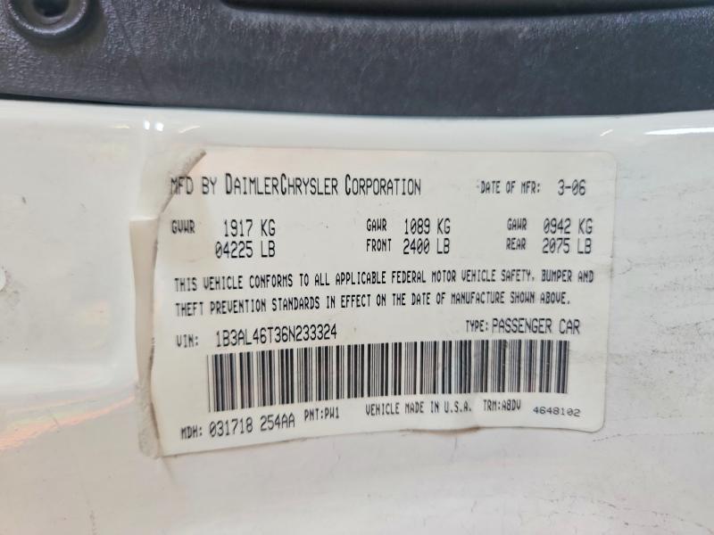 Продаж на аукціоні авто 2006 Dodge Stratus, vin: 1B3AL46T36N233324, номер лоту: 55046696
