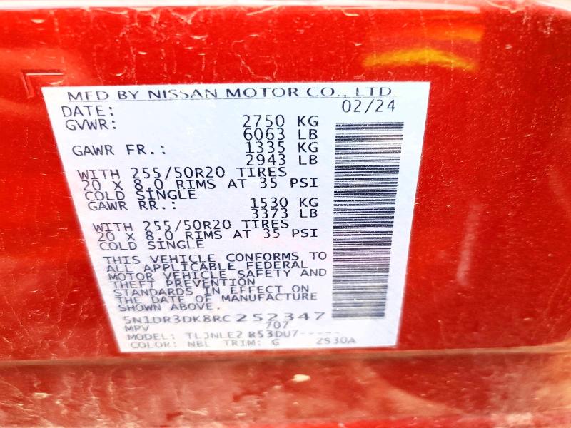 Продажа на аукционе авто 2024 Nissan Pathfinder, vin: 5N1DR3DK8RC252347, номер лота: 51960976