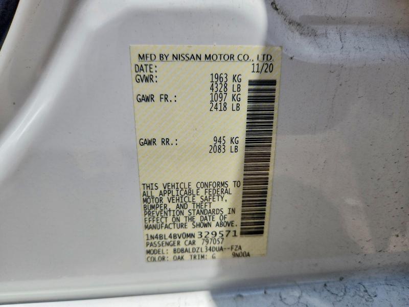Продаж на аукціоні авто 2021 Nissan Altima, vin: 1N4BL4BV0MN329571, номер лоту: 54785986