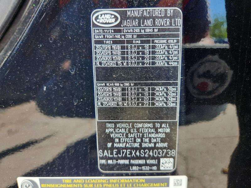 Продаж на аукціоні авто 2025 Land Rover Defender, vin: SALEJ7EX4S2403738, номер лоту: 52909956