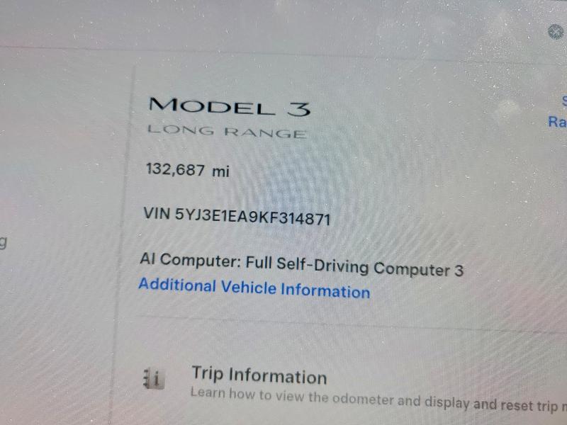 Продажа на аукционе авто 2019 Tesla Model 3, vin: 5YJ3E1EA9KF314871, номер лота: 53923426