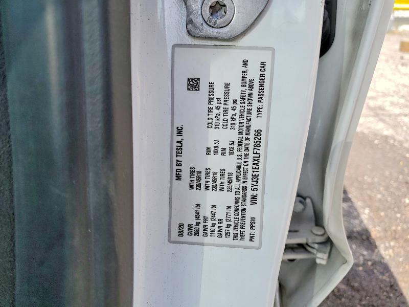 Aukcja sprzedaży 2020 Tesla Model 3, vin: 5YJ3E1EAXLF785266, numer aukcji: 52354476