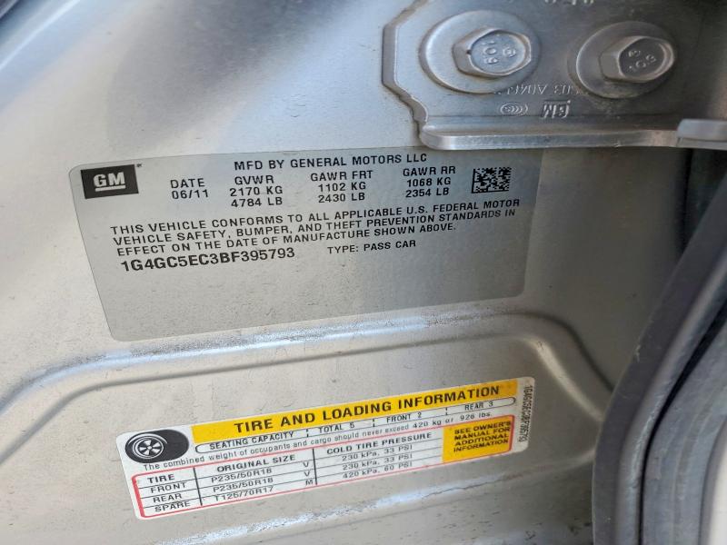 Продажа на аукционе авто 2011 Buick Lacrosse C, vin: 1G4GC5EC3BF395793, номер лота: 53293236